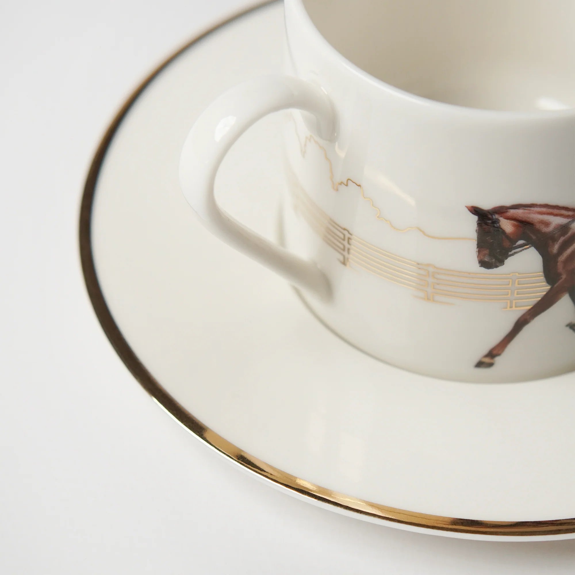 Equestrian Mavi Ceket Porselen Çay Fincanı