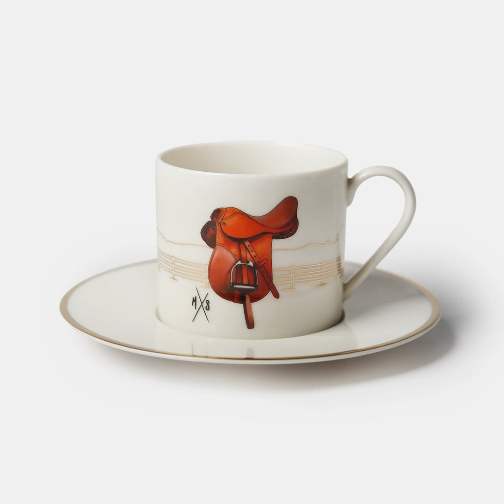 Equestrian Mavi Ceket Porselen Çay Fincanı