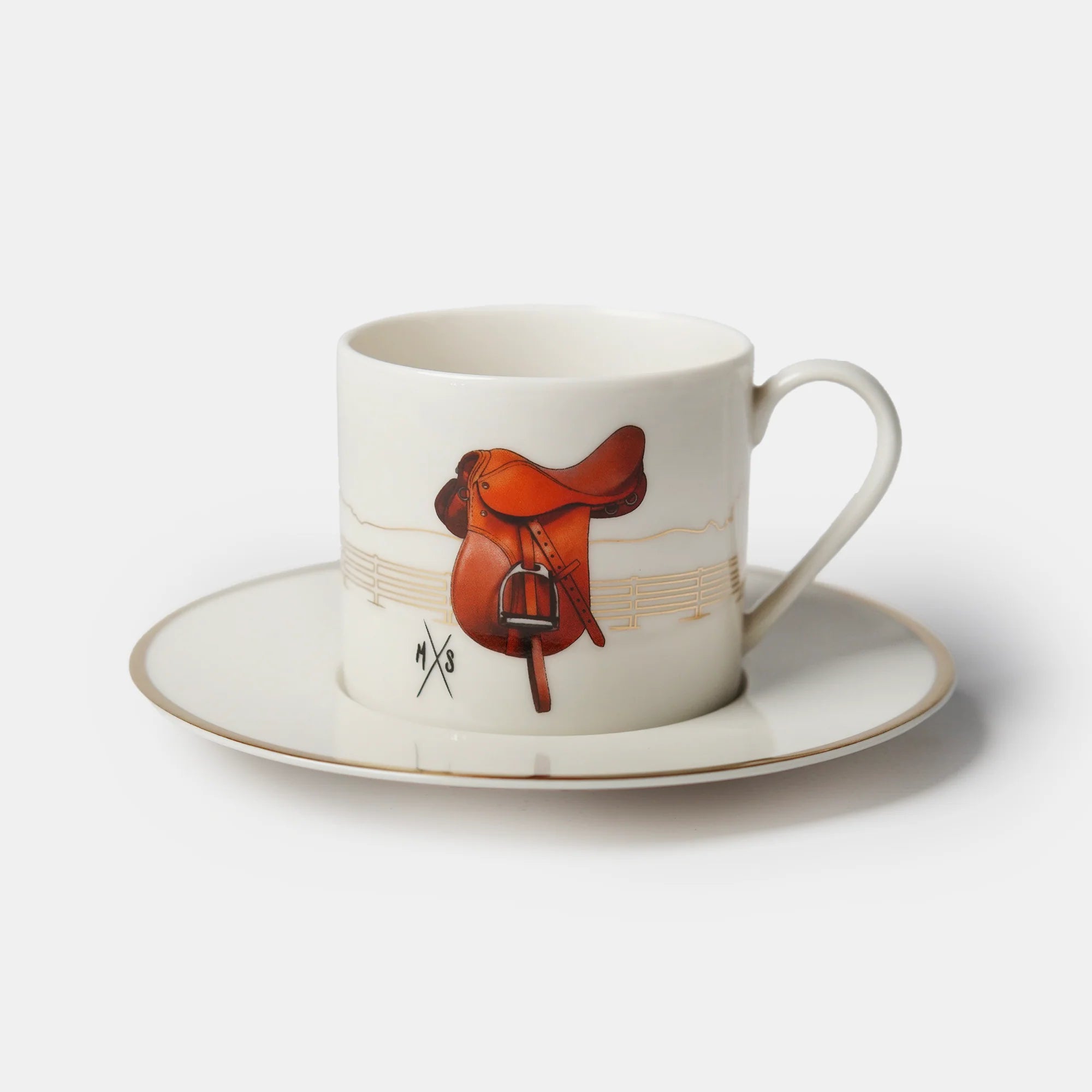 Equestrian Mavi Ceket Porselen Çay Fincanı